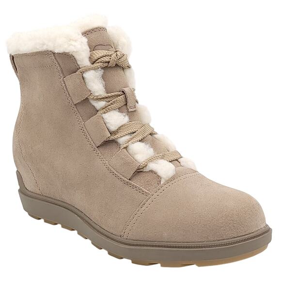 Sorel Women Evie II Cozy WP Hidden Wedge Heel Booties Size US 11 Omega Taupe